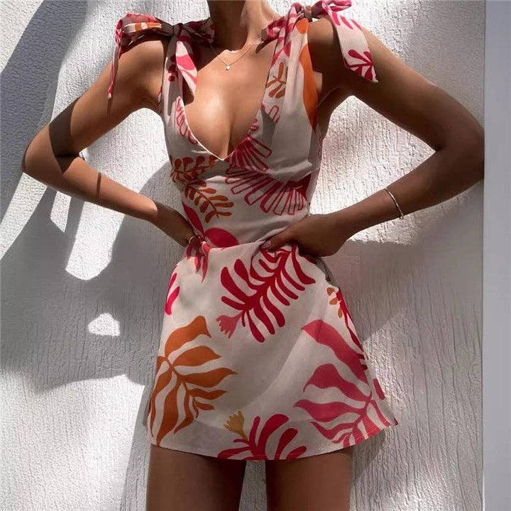 Sleeveless Tie Mini Dress