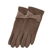 Load image into Gallery viewer, Bow Faux Suede Gloves