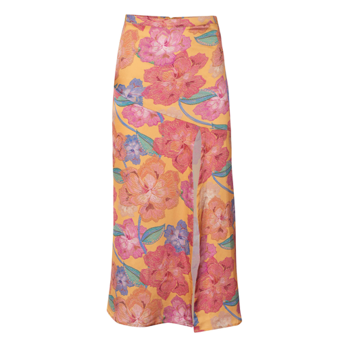Emily Orange Bloom Long Skirt