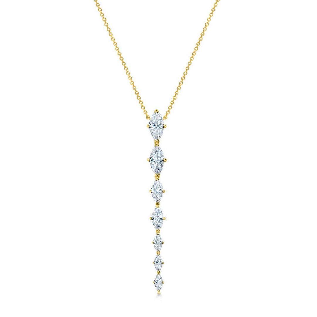 ACCITY - Zirconia Oval Round Pendant Necklace_CWMM5291