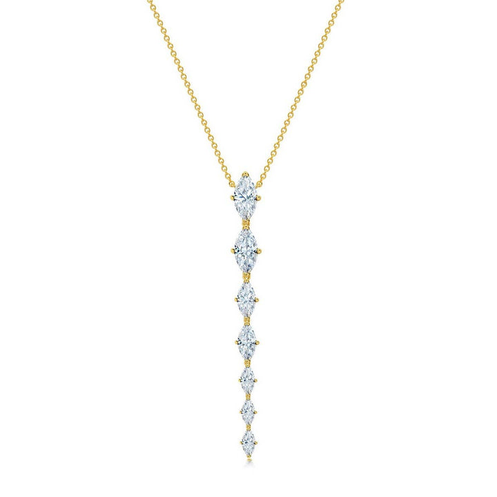 ACCITY - Zirconia Oval Round Pendant Necklace_CWMM5291