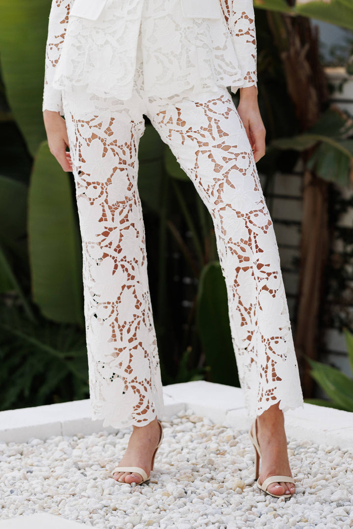 Sheer Lace Boot Cut Pants