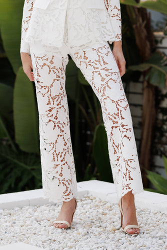 Sheer Lace Boot Cut Pants