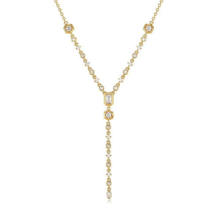 ACCITY - Zirconia Oval Round Pendant Necklace_CWMM5291