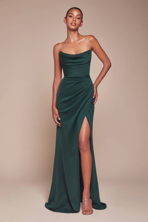 STRAPLESS FITTED GOWN *multiple colors*