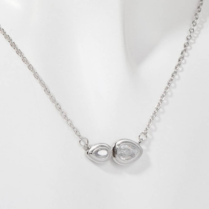 ACCITY - Zirconia Oval Round Pendant Necklace_CWMM5291