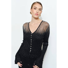 Load image into Gallery viewer, Metallic Lurex Jeweled Button Blouse