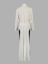 Load image into Gallery viewer, OceanusSwim - Long Sleeves Loose Contrast Color V-Neck Evening Dresses Maxi Dresses