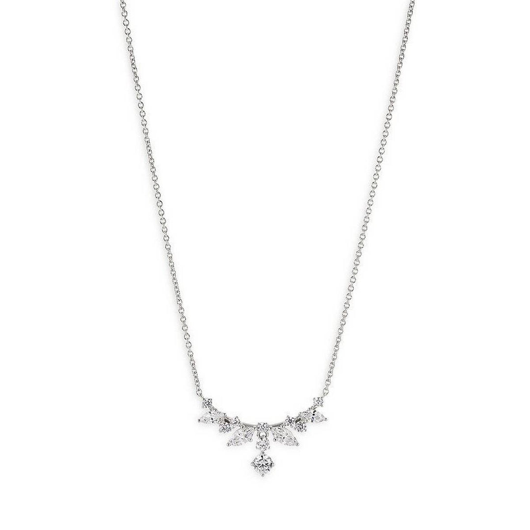 ACCITY - Zirconia Oval Round Pendant Necklace_CWMM5291