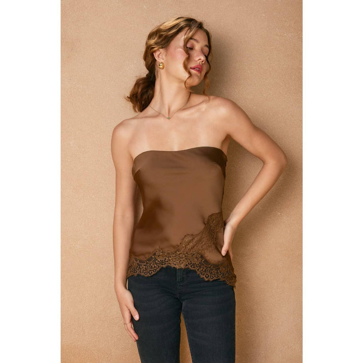 Lace Hem Tube Top