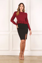 Load image into Gallery viewer, Peplum Sweater Top *Multiple Colors Available*