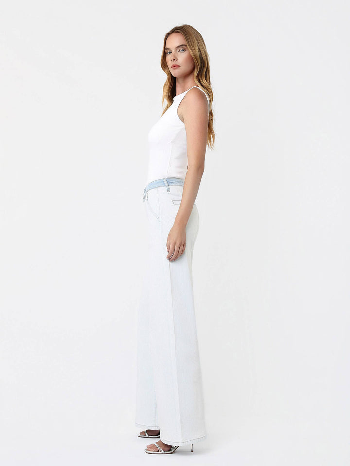 Hi Rise Stripe Denim