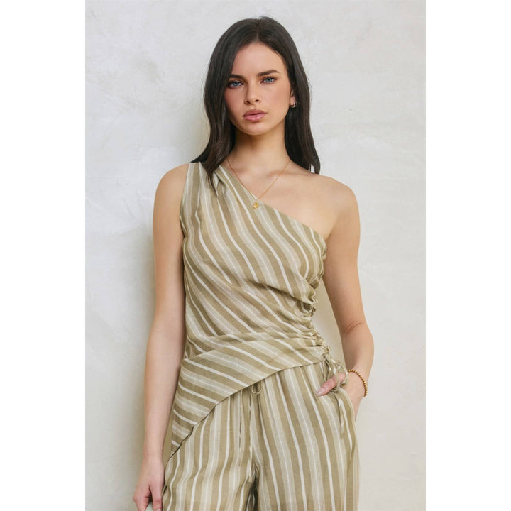 One Shoulder Ruched Top