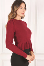 Load image into Gallery viewer, Peplum Sweater Top *Multiple Colors Available*