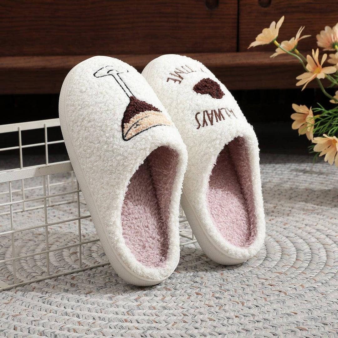 ACCITY - Cozy Martini Slippers Soft Fuzzy Home Footwear_CWSHF00245