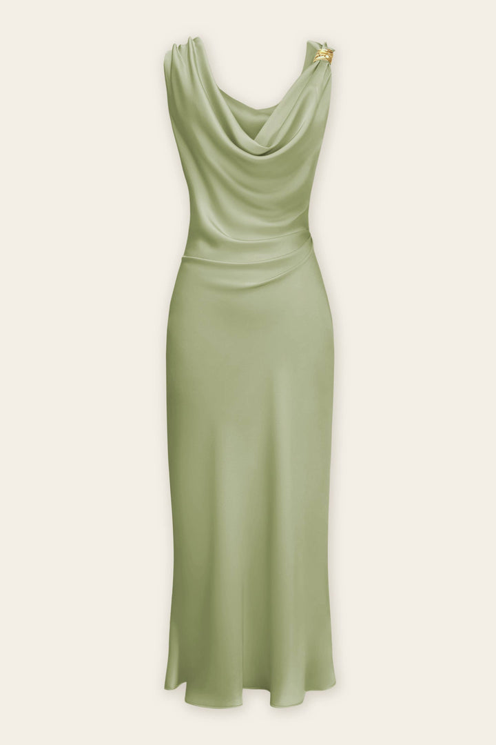 Off The Shoulder Ruched Midi Dress