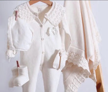 Load image into Gallery viewer, Nipperland - Knit Newborn Girl Coming Home Outfit: Organic Cotton Layette