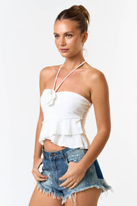 ROSETTE DETAIL HALTER