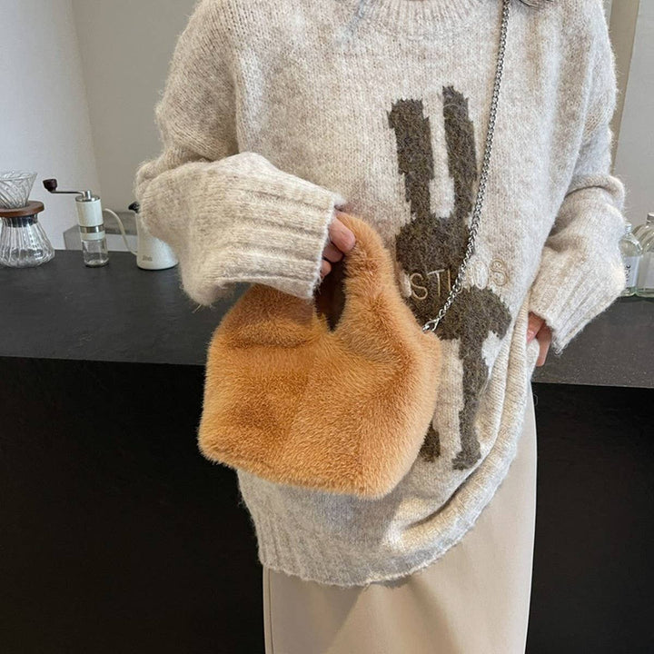 ACCITY - WINTER IMITATION REX RABBIT FUR HANDBAG PLUSH_CWAB3958