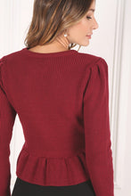 Load image into Gallery viewer, Peplum Sweater Top *Multiple Colors Available*