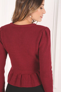 Peplum Sweater Top *Multiple Colors Available*