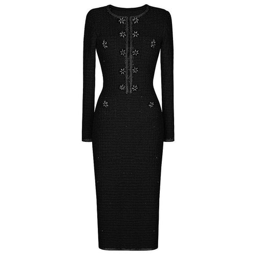 Tweed Sequined Knit Dress