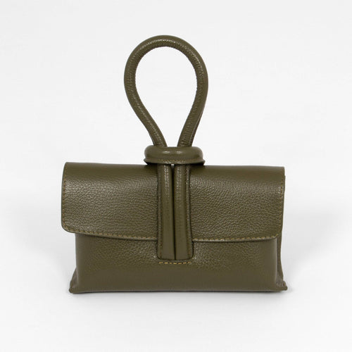 Trixie Italian Leather Wristlet Clutch Bag