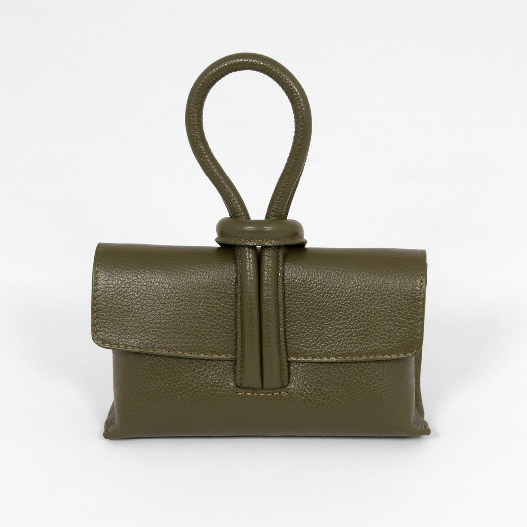 Trixie Italian Leather Wristlet Clutch Bag