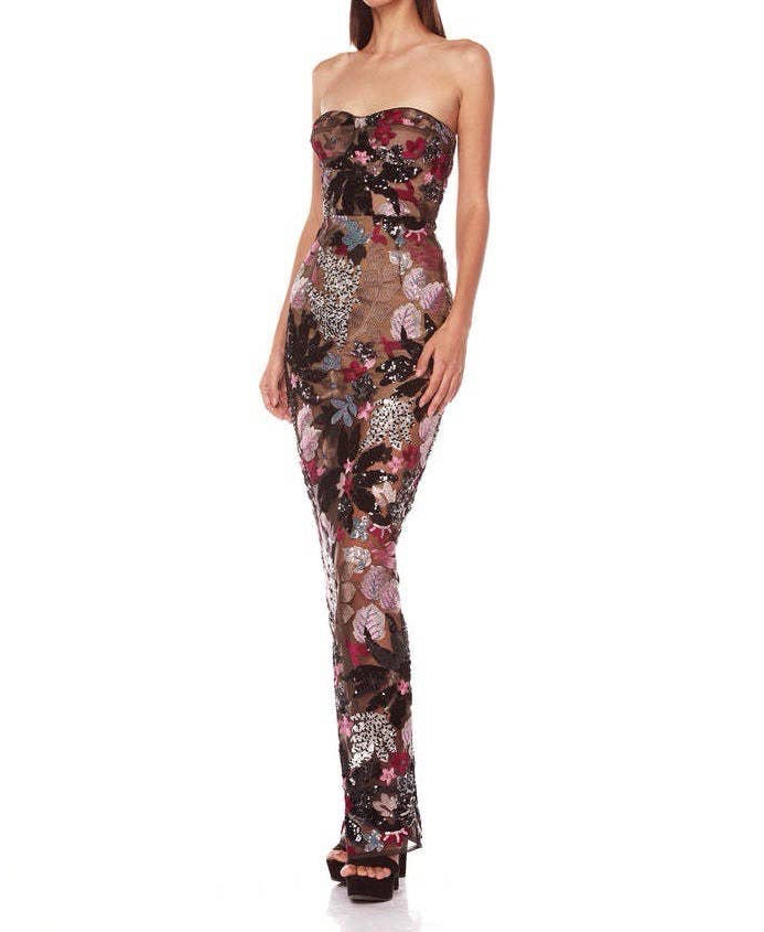 Floral Sequin Embroidered Dress