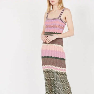 Retro Pleated Knit Dress