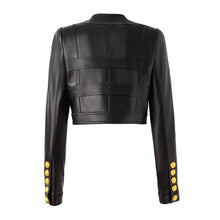 Load image into Gallery viewer, Black Faux Leather Jacket