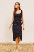 Load image into Gallery viewer, Dress Forum - Cotton Linen Tulip Hem Midi Wrap Dress (1) - L / RED ROUGE