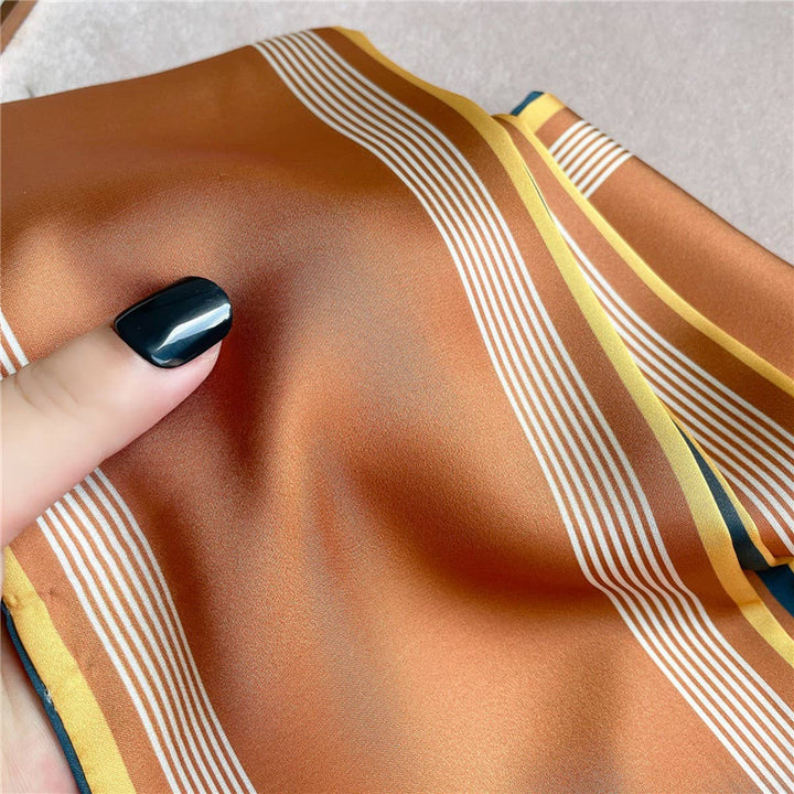 ACCITY - THIN SIMPLE GEOMETRIC LONG SILK HEAD SCARF_CWASC1521