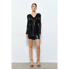 Load image into Gallery viewer, INA - Shimmer Ruched Tie-Front Bodycon Mini Dress