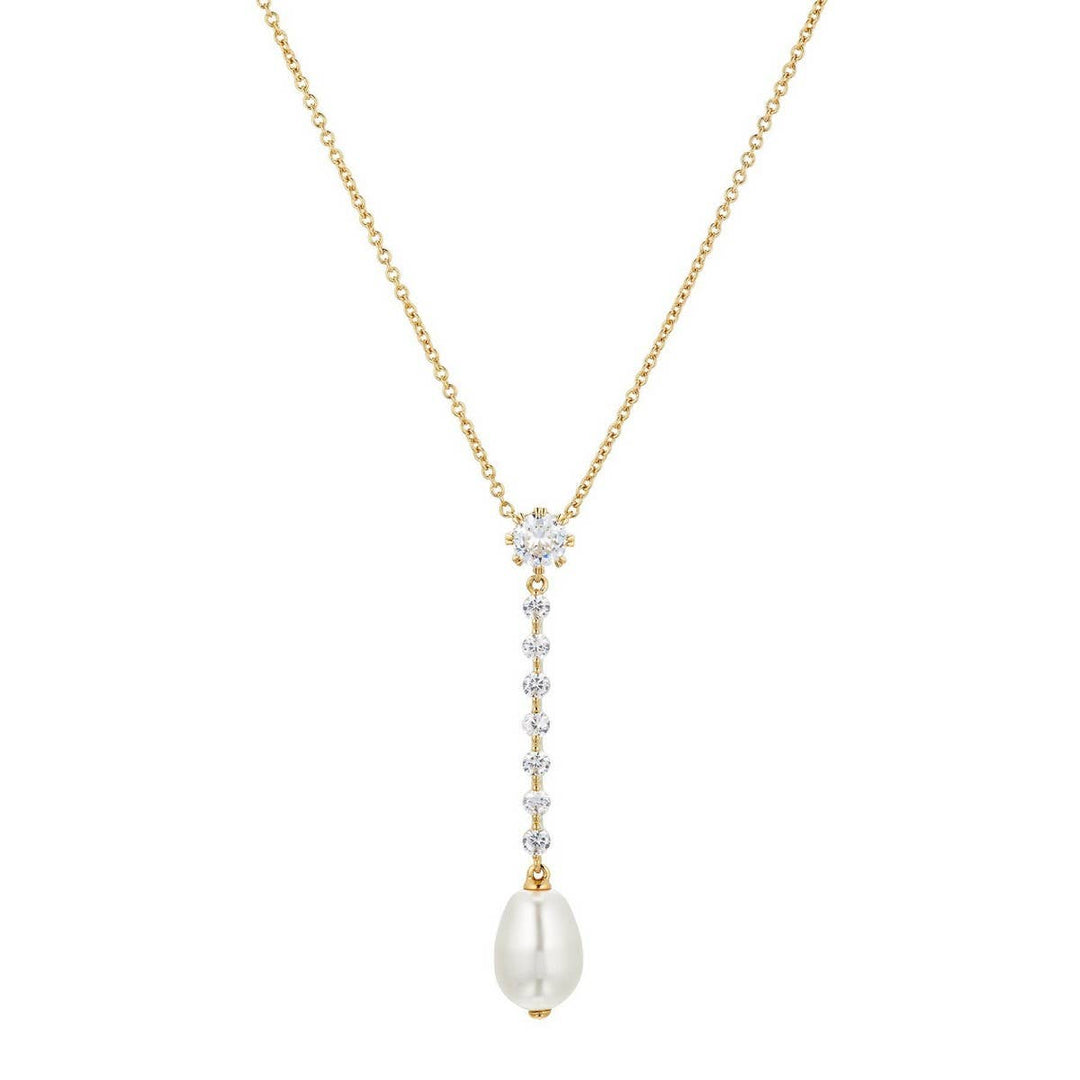 ACCITY - Zirconia Oval Round Pendant Necklace_CWMM5291