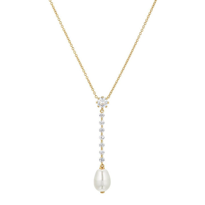 ACCITY - Zirconia Oval Round Pendant Necklace_CWMM5291