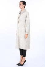 Load image into Gallery viewer, Floral Jacquard Print Embellished Coat-Biege