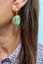 Load image into Gallery viewer, Gold Amazonite Drop Earrings