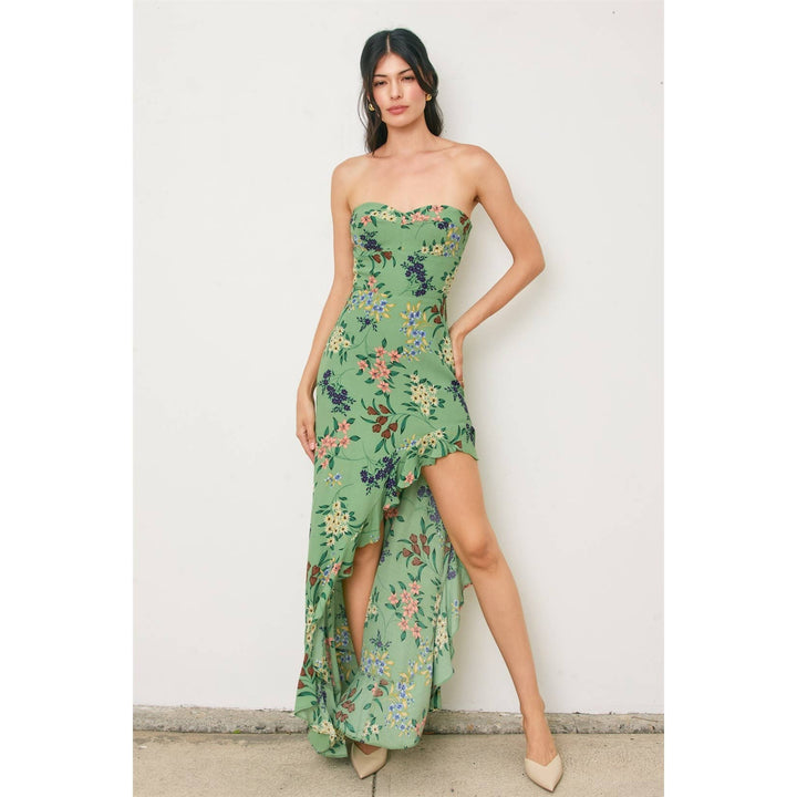 Asymmetrical Hem Maxi Dress