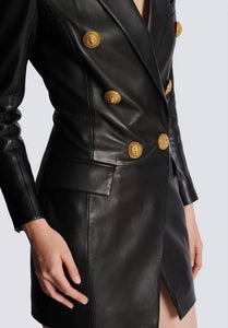 Faux Leather Suit Dress