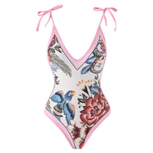 Load image into Gallery viewer, Shoulder Tie One Piece Swimsuit w/ Sarong