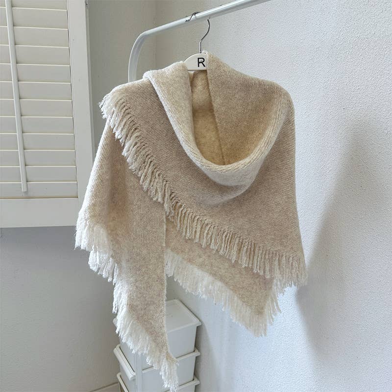 ACCITY - Knit Triangle Shawl Wrap