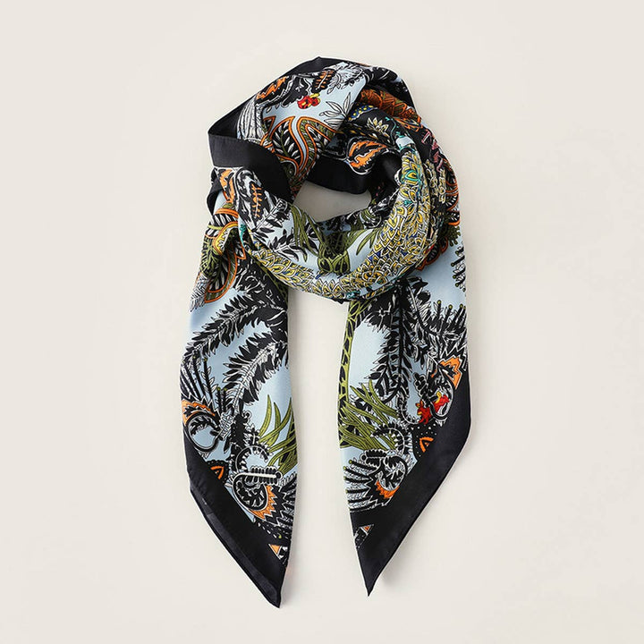 ACCITY - Vintage French Print Scarf – 90cm Silk Feel Square_CWASC0172