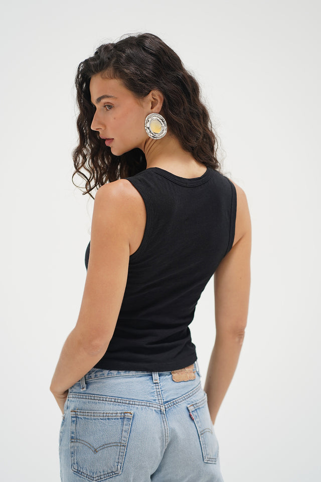 Deep U Cotton Tank Top *multiple colors*