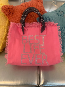 Best Life Ever Tote in Pink