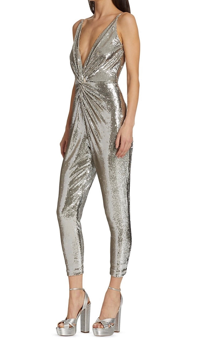Mariah Twist Front Sequin Jumpsuit