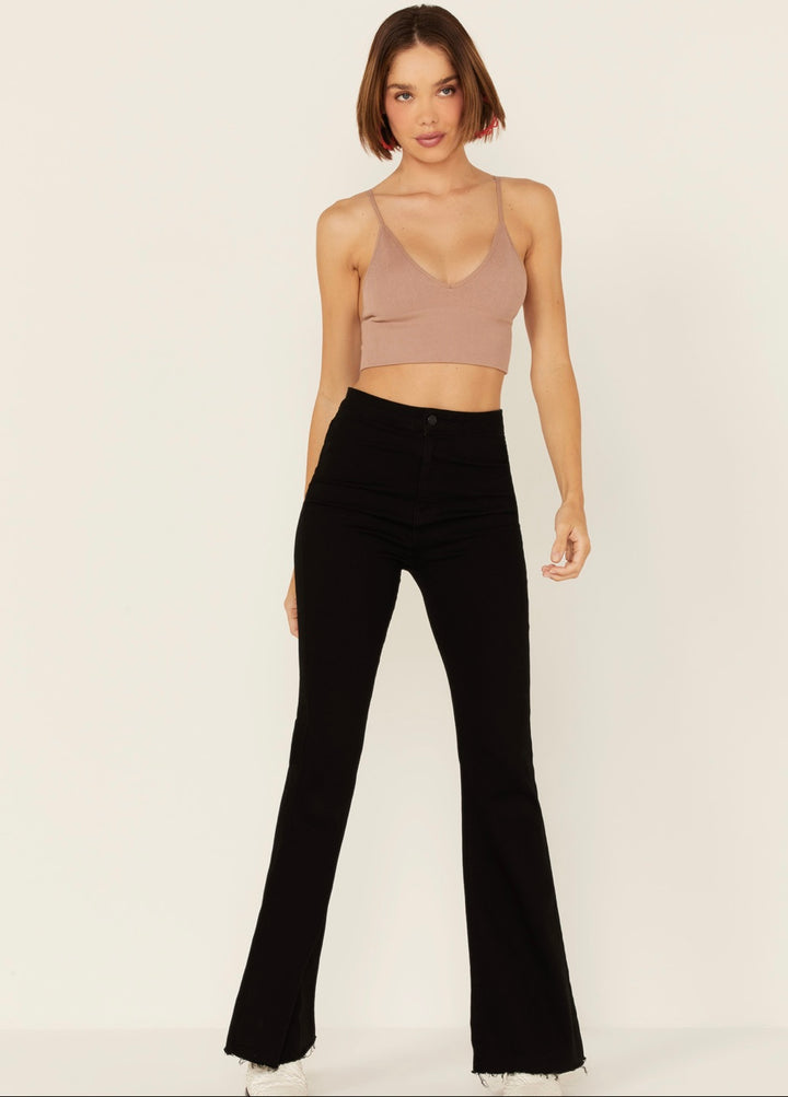 Seamless Ribbed Triangle Crop Tank *Multiple Colors Available*