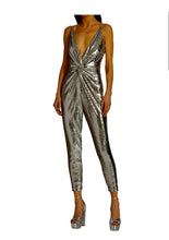 Load image into Gallery viewer, Mariah Twist Front Sequin Jumpsuit