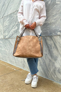 Connar Distressed Side Pocket Tote *Multiple Colors Available*