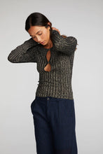 Load image into Gallery viewer, Lurex Rib Knit L/S Top